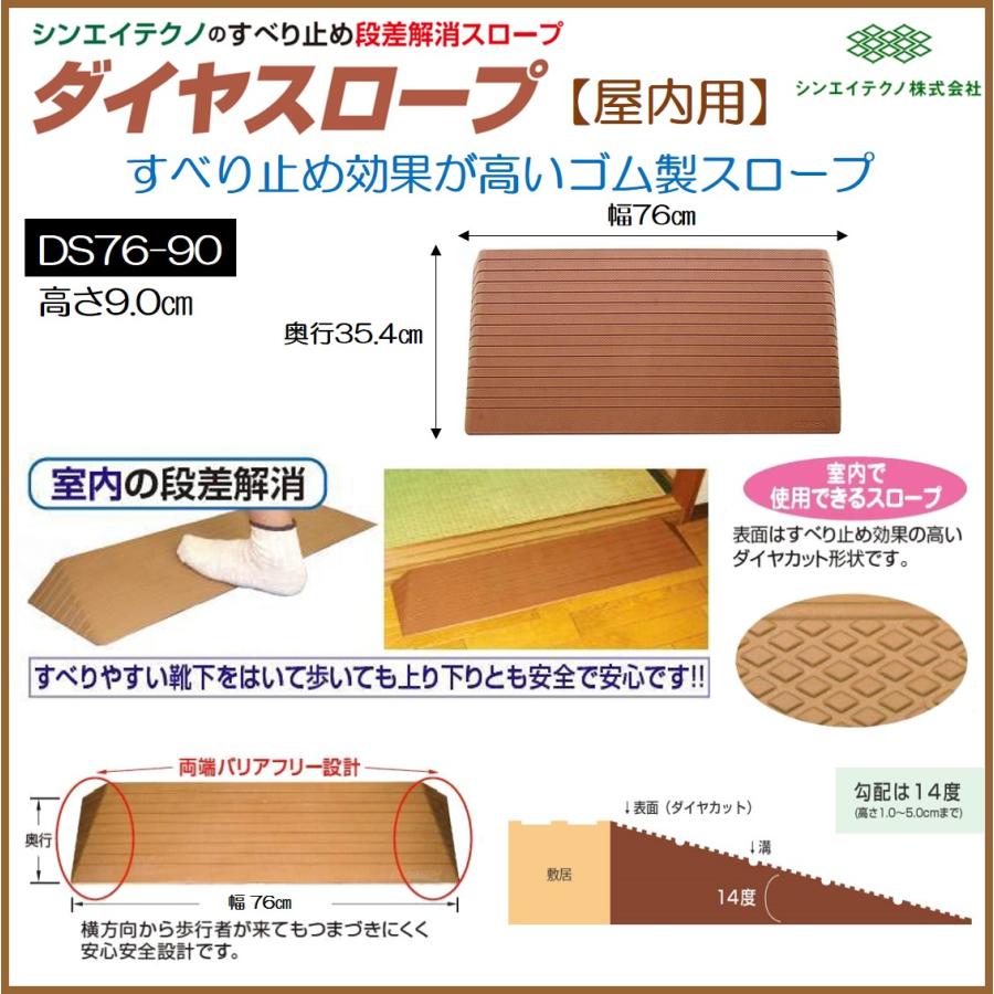 シンエイテクノ 段差解消 屋内用 スロープ 段差 ダイヤスロープ 76cm