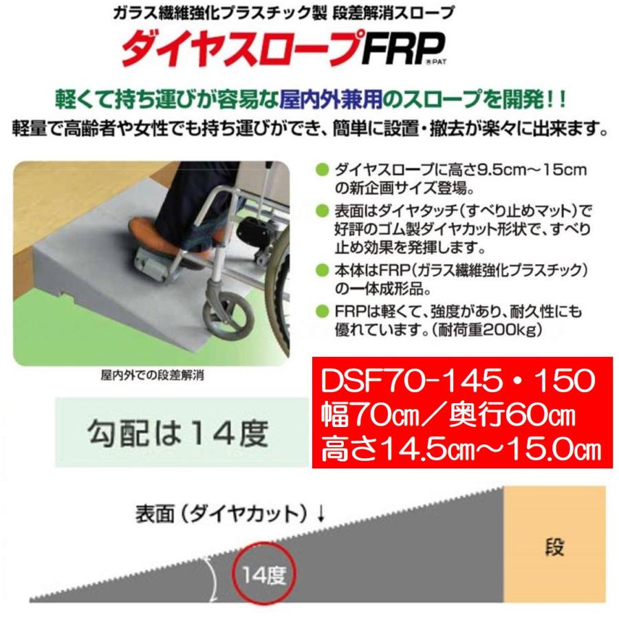 シンエイテクノ 段差解消スロープ ダイヤスロープ FRP 屋外用 DSF70