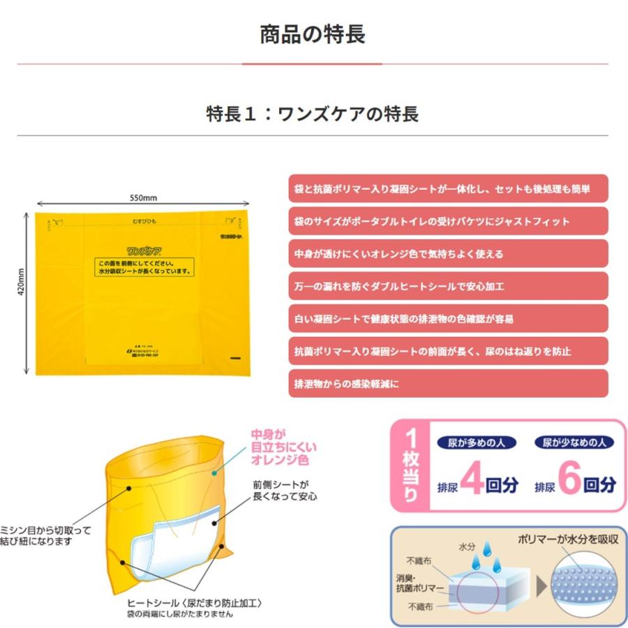 トイレ用処理袋 ワンズケア 30枚入り 排泄用品 ポータブルトイレ
