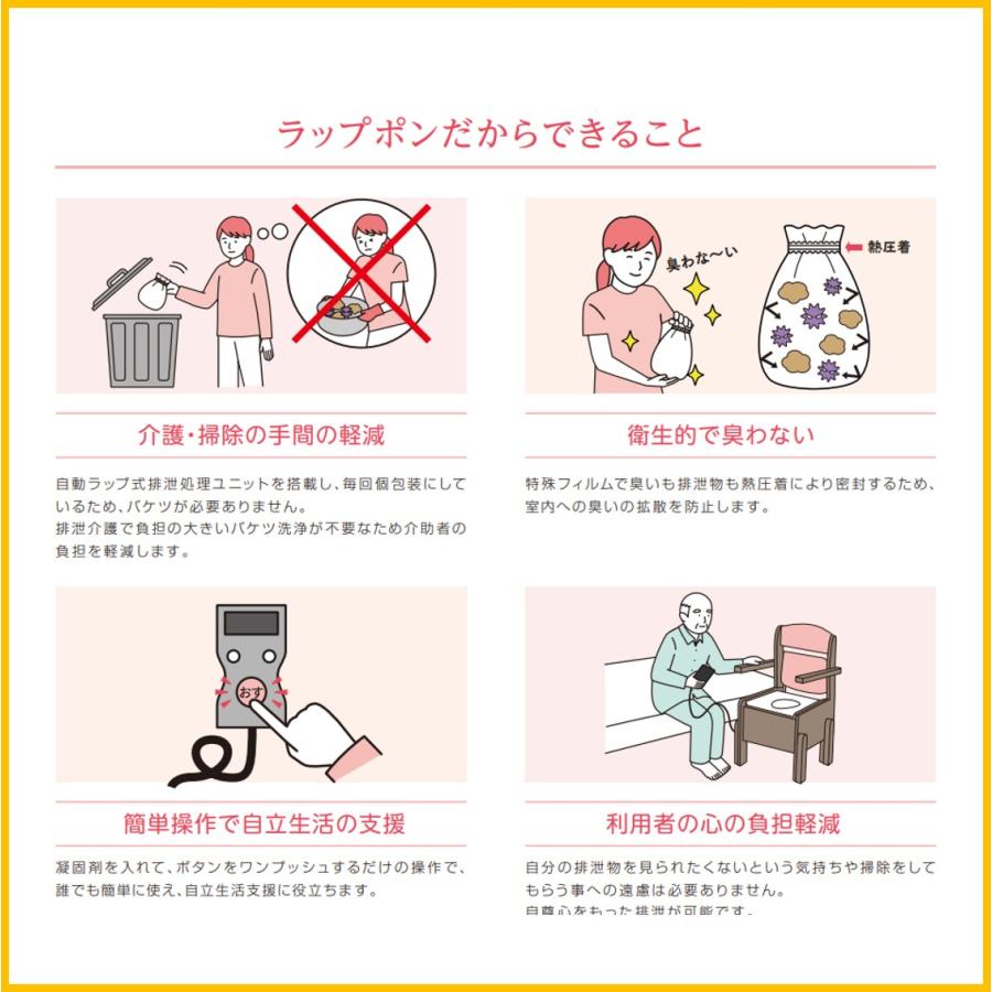 ポータブルトイレ 介護用自動ラップ式 ラップポン・プリート（S