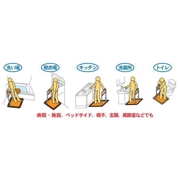 浴室やトイレなどの水回りに設置する補助手すり（手すり棒）I型60cm 新品未使用 ふくよく 床置き式手すり 水回りにもってこい 60-I｜手すりのレンタル