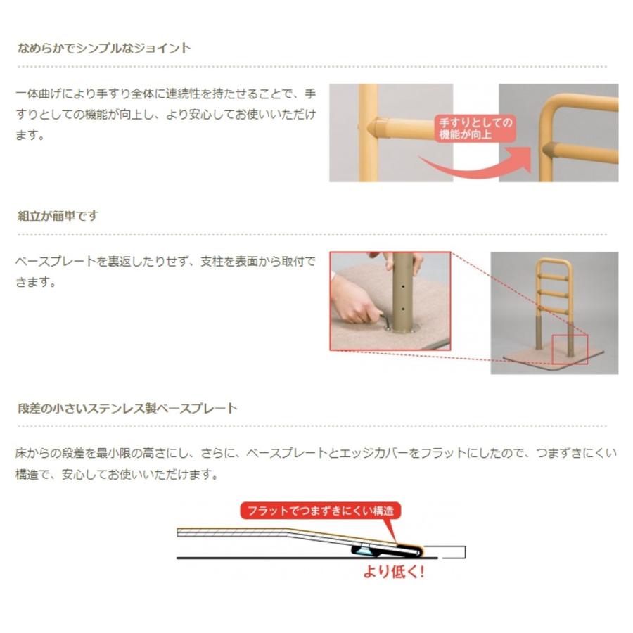 手すり ベストサポート手すり5 625-050 住宅改修 個人宅配送無料 室内用 置くだけ 置き型手すり 簡単設置 工事不要 ベストサポート手すり シコク_1