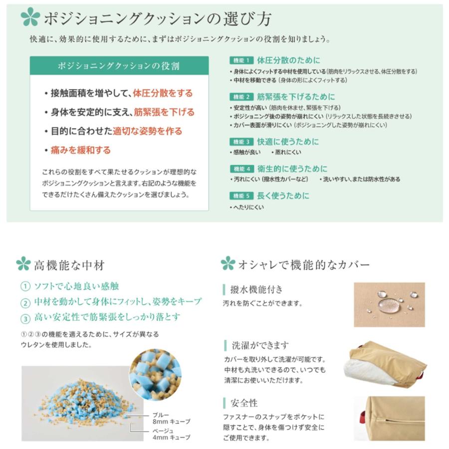 床ずれ防止 体位変換 褥瘡予防 クッション サポティ Vタイプ イノアックリビングの画像
