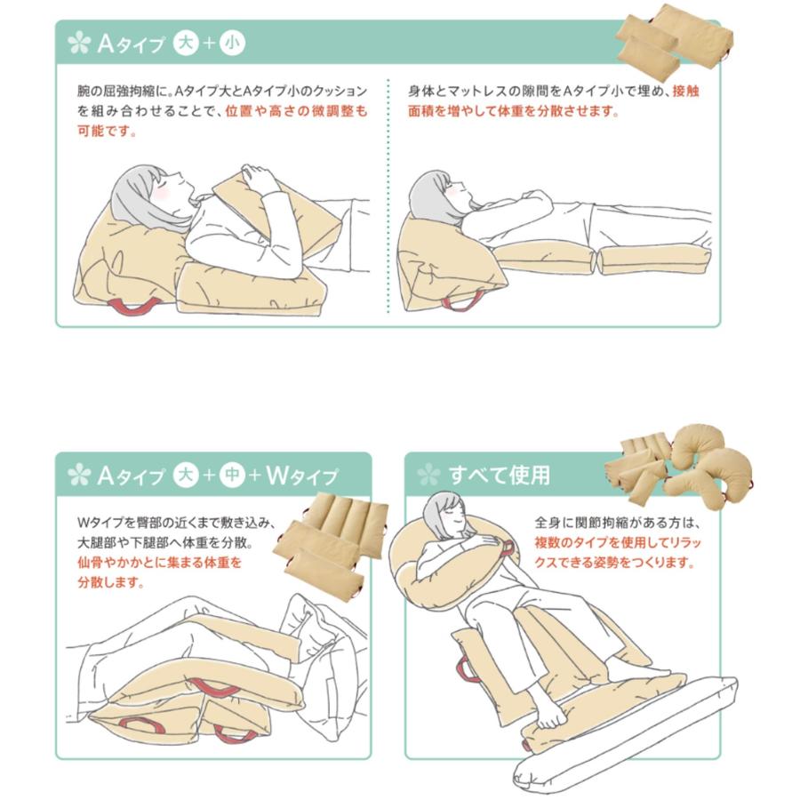 床ずれ防止 体位変換 褥瘡予防 クッション サポティ Vタイプ イノアックリビングの画像