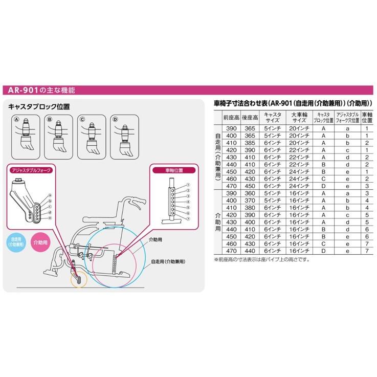 MATSUNAGA（マツナガ） 車椅子 軽量 標準 自走式 セミモジュール AR