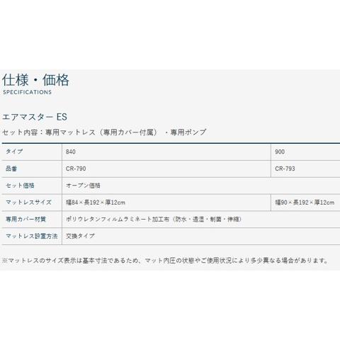 床ずれ防止 エアマットレス 褥瘡 看護 介護ケア CR-790 エアマスター ES 840 ケープの画像