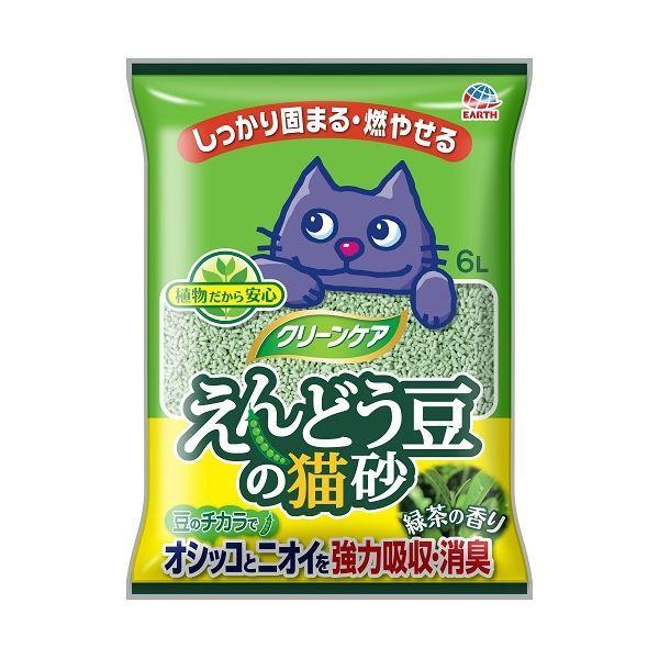 （まとめ）クリーンケア えんどう豆の猫砂 緑茶の香り （ペット用品）〔×5セット〕