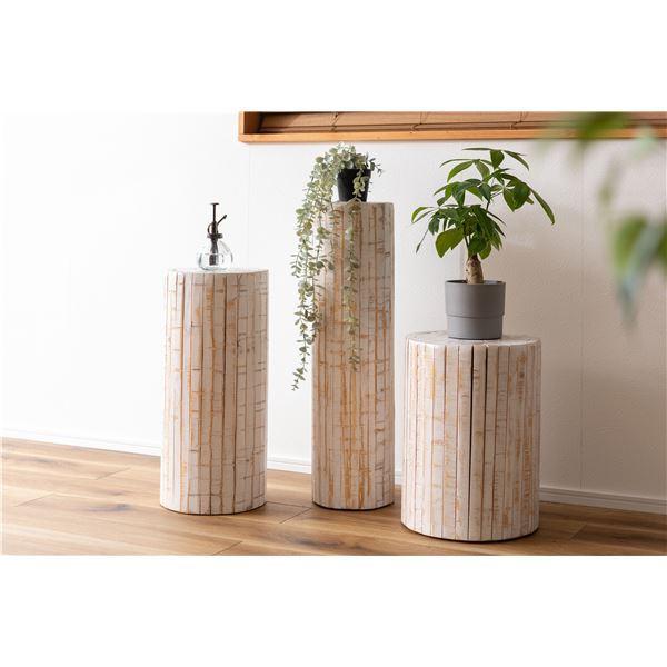【最終】 プランタースタンド 約直径30×高さ40cm ホワイト 木製 グリーンベース 完成品 リビング 店舗 観葉植物用 インテリア家具 【L1900306706】(10231円)