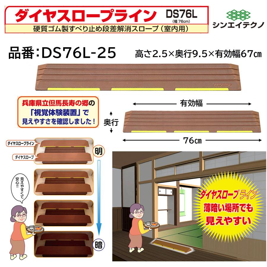 シンエイテクノ ダイヤスロープライン DS76L-25 スロープ 段差解消