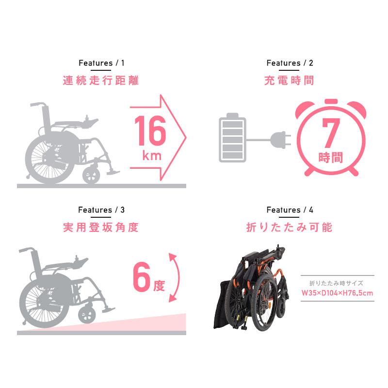 マキテック 車椅子 軽量 電動車いす 個人宅配送無料 e-Economyスマイル