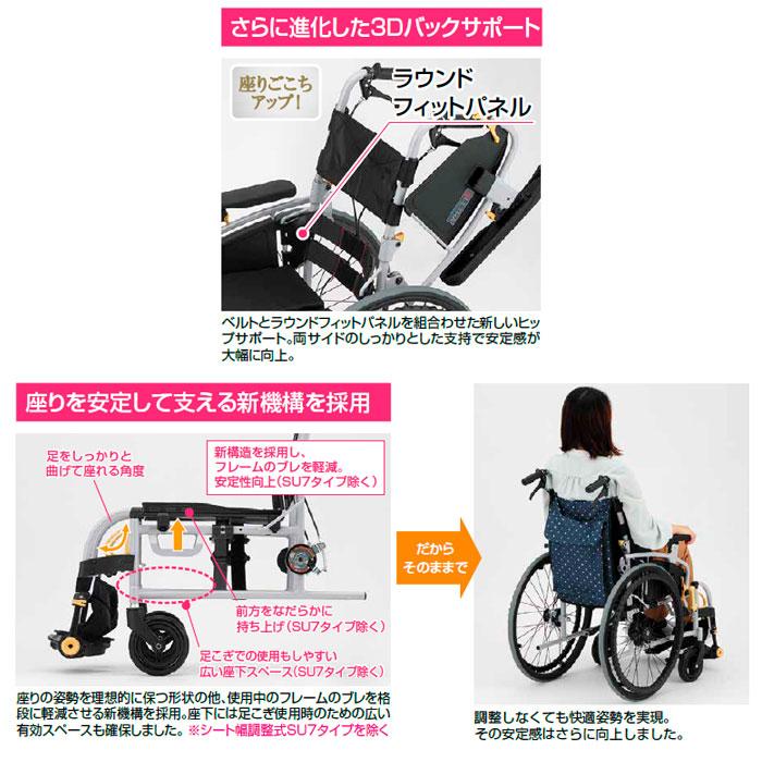 日進医療器 車椅子 低床 介助式 シン・ウルトラ NAH-SU7 Lo ノーパンク