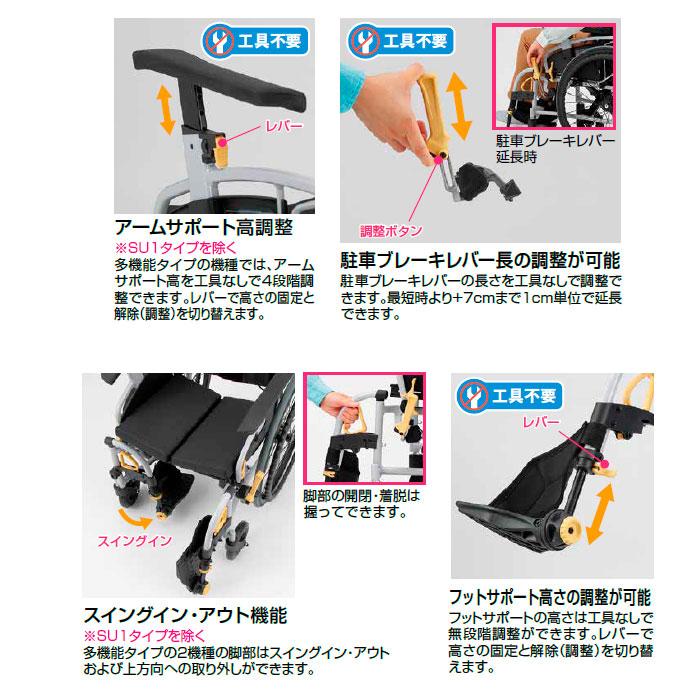 日進医療器 車椅子 低床 介助式 シン・ウルトラ NAH-SU7 Lo ノーパンク