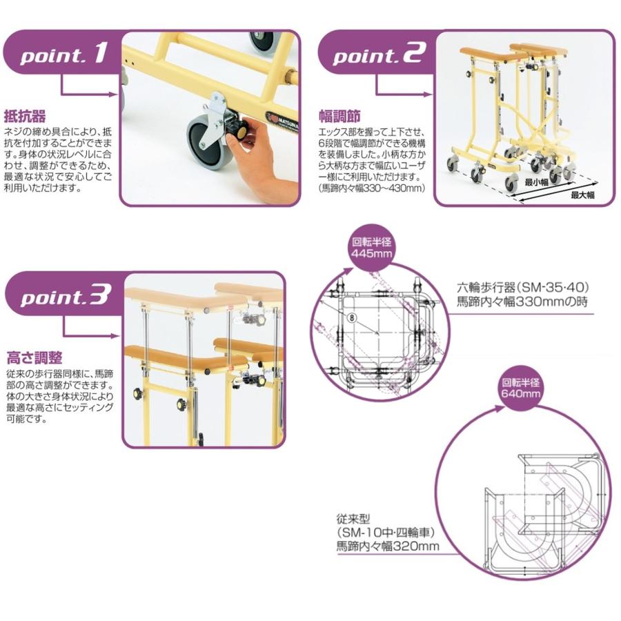MATSUNAGA（マツナガ） ホップステップ SM-35 歩行車 歩行器 個人宅配