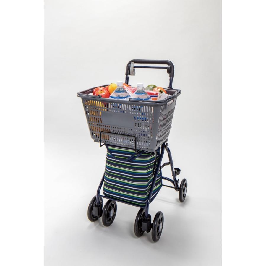 マキテック シルバーカー らくらくスリムバスケット ドットネイビー YX