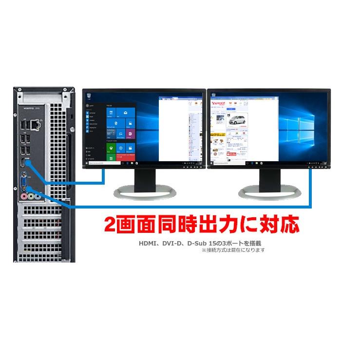 返品OK！安心保証♪ ポイント2倍 2画面出力 Corei7同等品 新品1TB メモリ8GB Windows10 64Bit DELL Vostro 260s マルチ Windows7 「あすつく」｜livepc2｜04