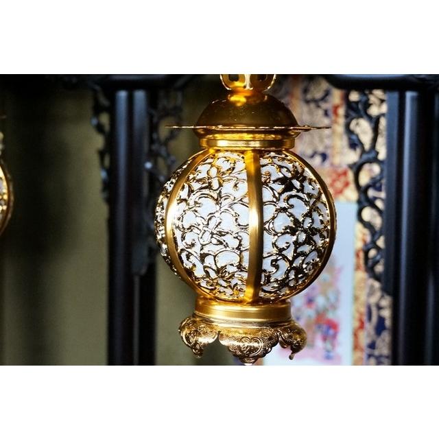 本丸型　吊灯篭　大　1対　アルミ製【電気コード、LED電球付 】［仏具］ |  | 01