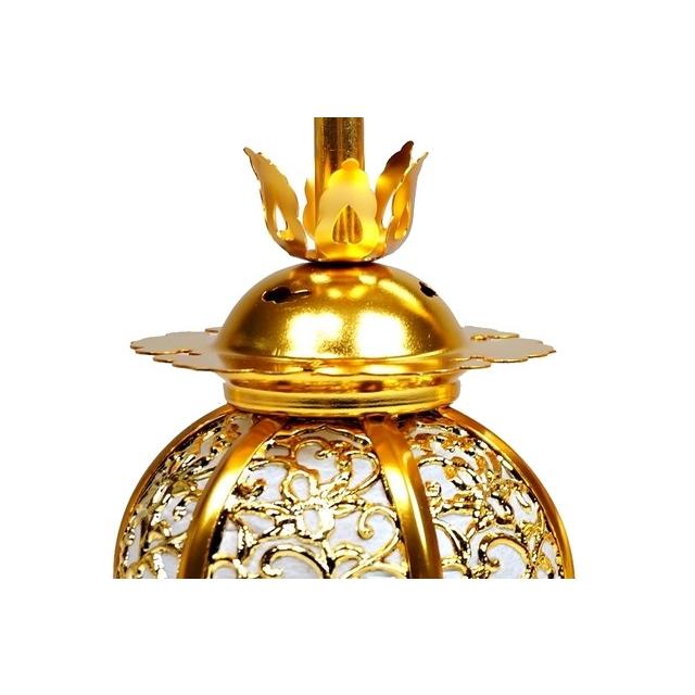 本丸型　吊灯篭　大　1対　アルミ製【電気コード、LED電球付 】［仏具］ |  | 03