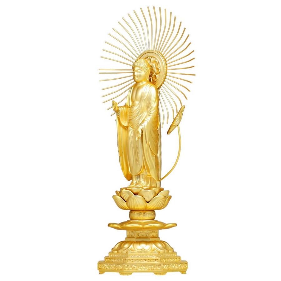 阿弥陀如来 （御東用） 20．0cm 金鍍金仕上 合金製 ［仏像 