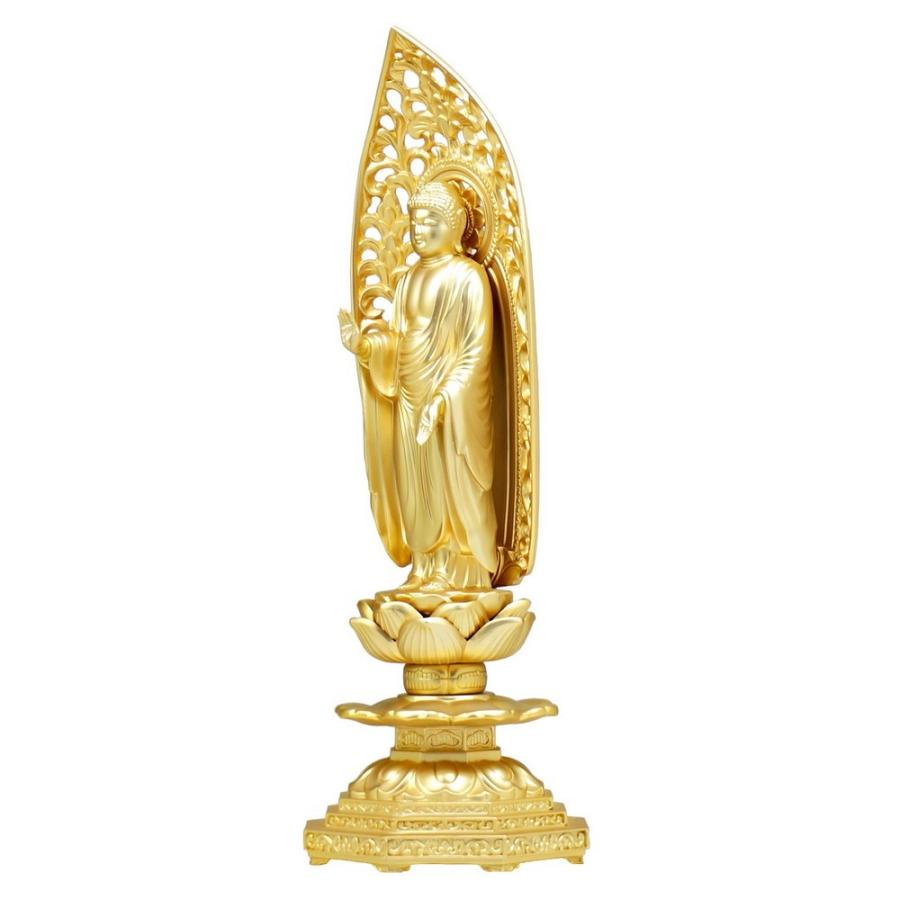 釈迦如来 19．5cm 金鍍金仕上 合金製［仏像］ : 仏壇 仏具 lives