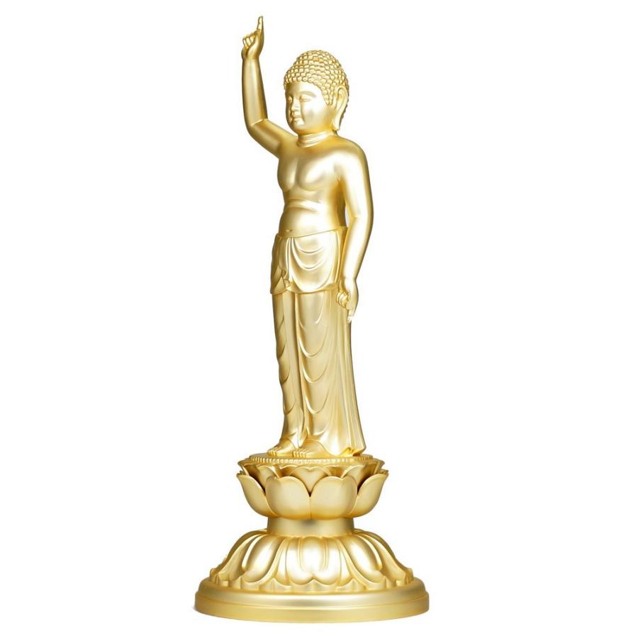 釈迦誕生仏 32．0cm 金鍍金仕上 合金製［仏像］ : 仏壇 仏具