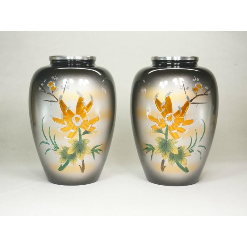 アルミ製 夏目型四君子 9．0寸 1対【送料無料（北海道/沖縄離島除く