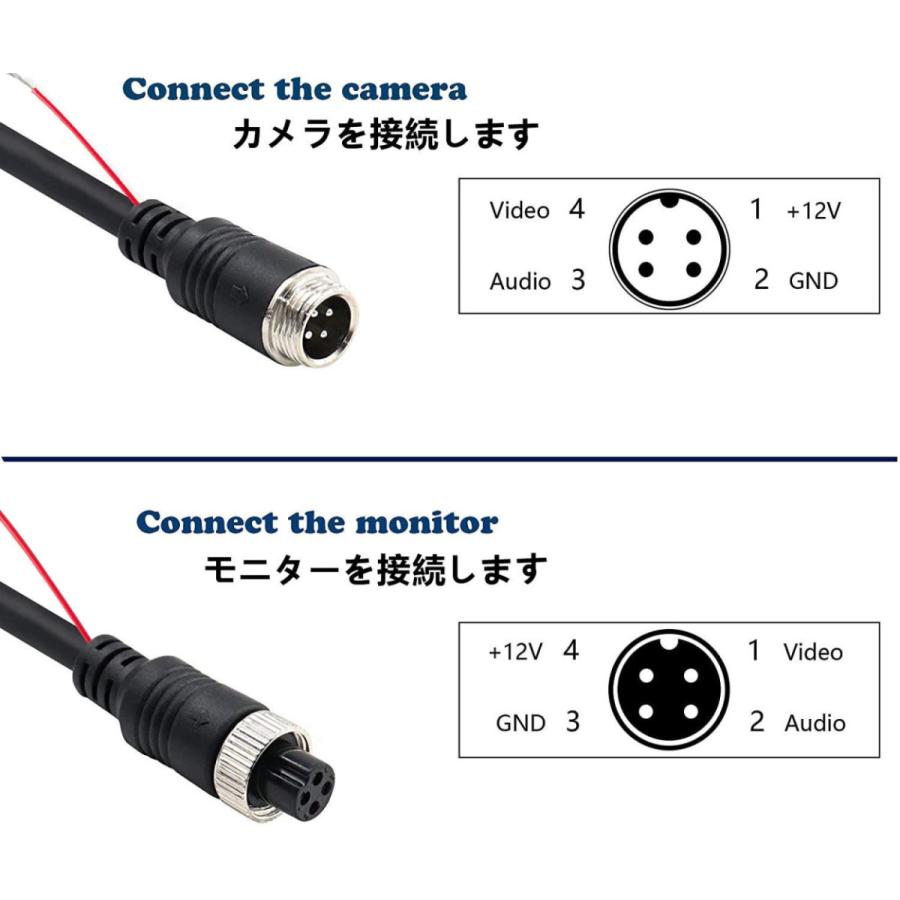 【10M】4ピンメス⇔RCAオス変換  映像電源コード 車載モニターバックカメラ |  | 03