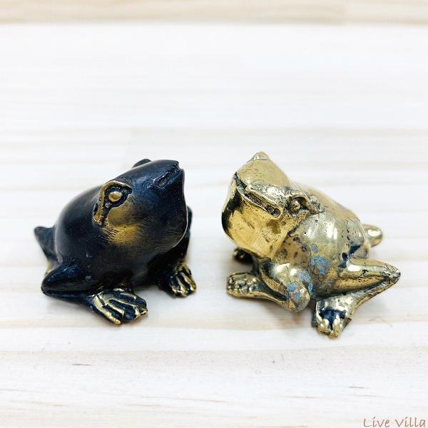 アジアン カエル フロッグ アイアン 鉄 オブジェ 小さい かわいい 