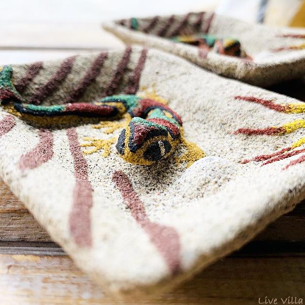 アジアン お香立て ヤモリ トカゲ お香 砂 サンド アロマ エスニック