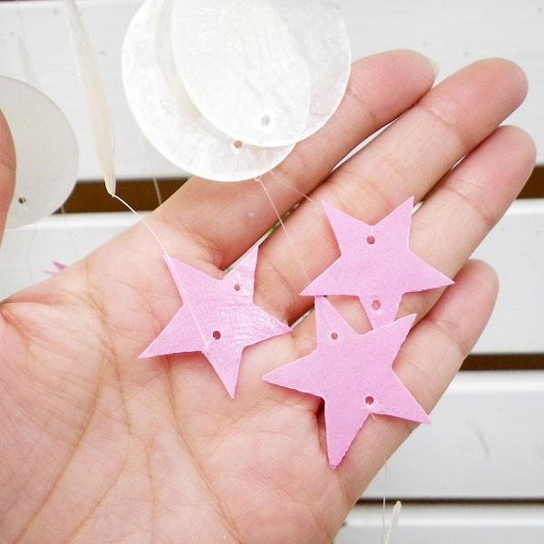 ringo☆カピス貝（シェル）星形ライト カピスの風鈴 シェル 貝 チャイム ウインド オーナメント 星 スター