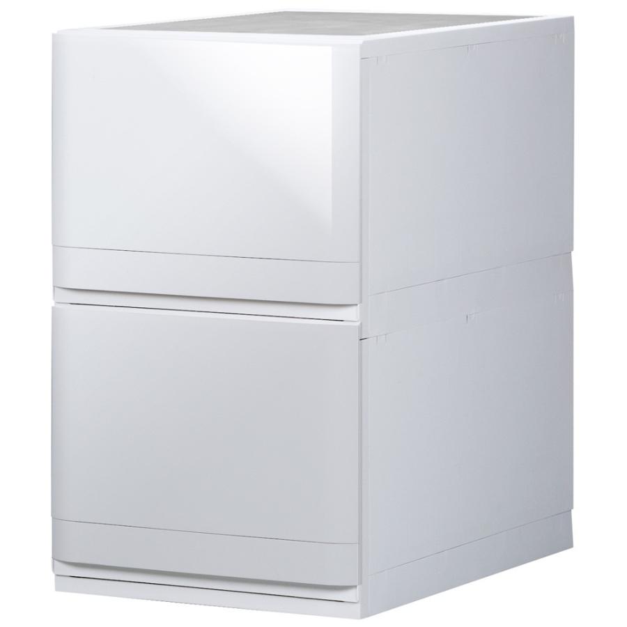 チェスト 木製天板 衣装ケース 収納ケース プラスチック 引き出し 2段 押入れ収納 収納ボックス おしゃれ リフラスWP352 （ホワイト）