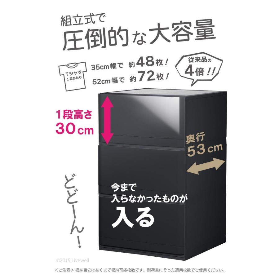 チェスト 木製天板 衣装ケース 収納ケース プラスチック 引き出し 4段  押入れ収納 収納ボックス おしゃれ リフラスWP354（ホワイト）の画像