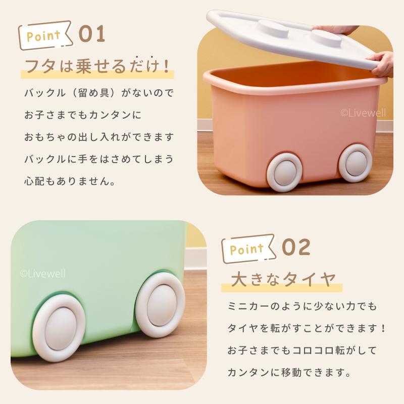 おもちゃ収納 おかたづけ おもちゃ箱 車みたいな収納ボックス フタ付き