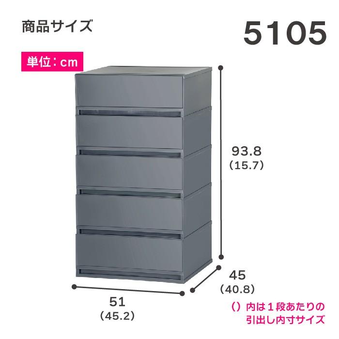 衣装ケース 収納ケース プラスチック 引き出し チェスト 5段 幅51cm
