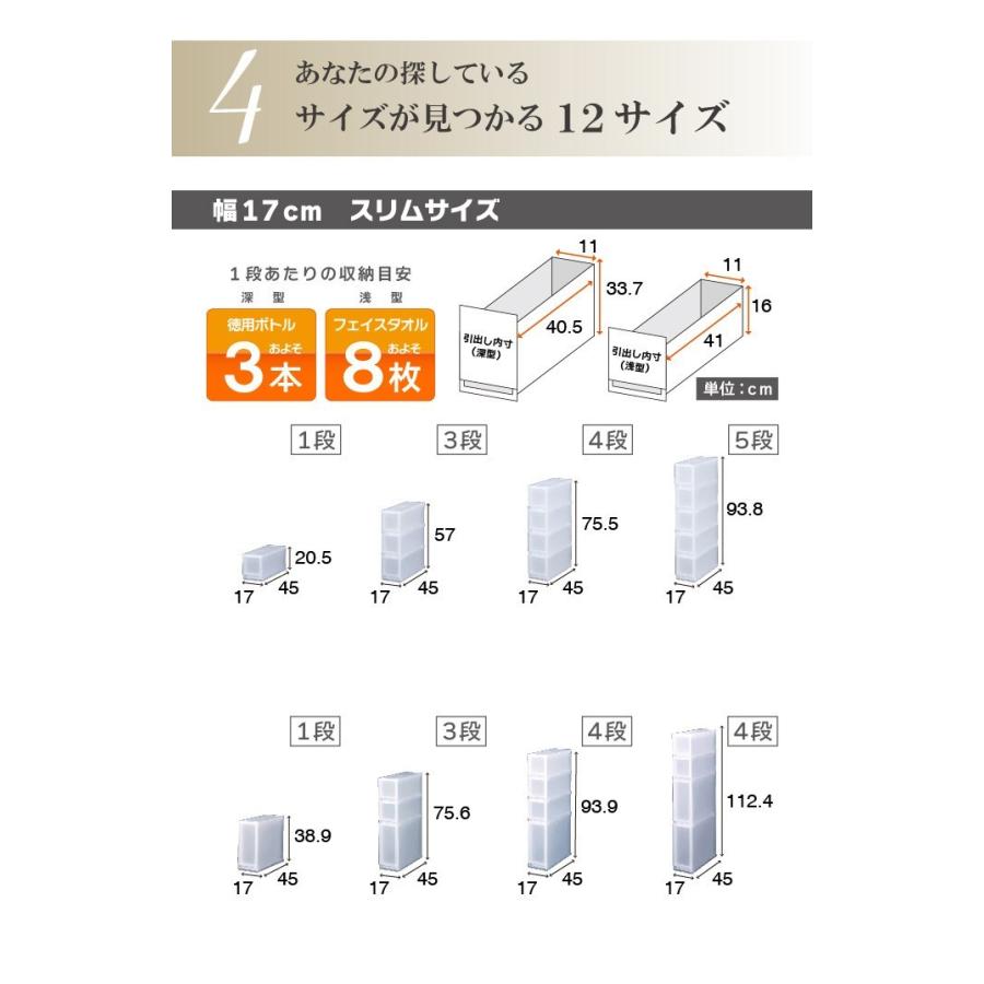 伸和（SHINWA） 収納ケース プラスチック 引き出し 幅34cm 奥行45cm 高