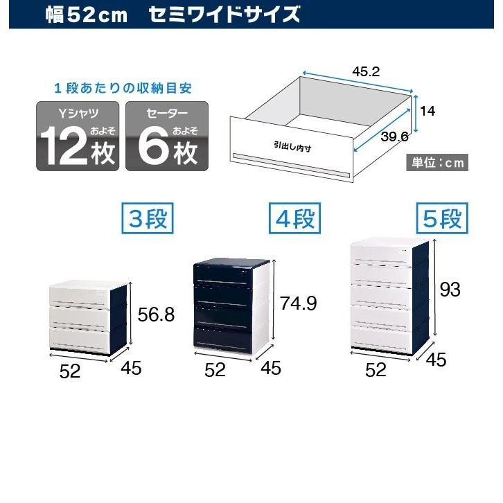 伸和（SHINWA） 2個セット 収納ケース 引き出し 木製天板 3段 幅62cm
