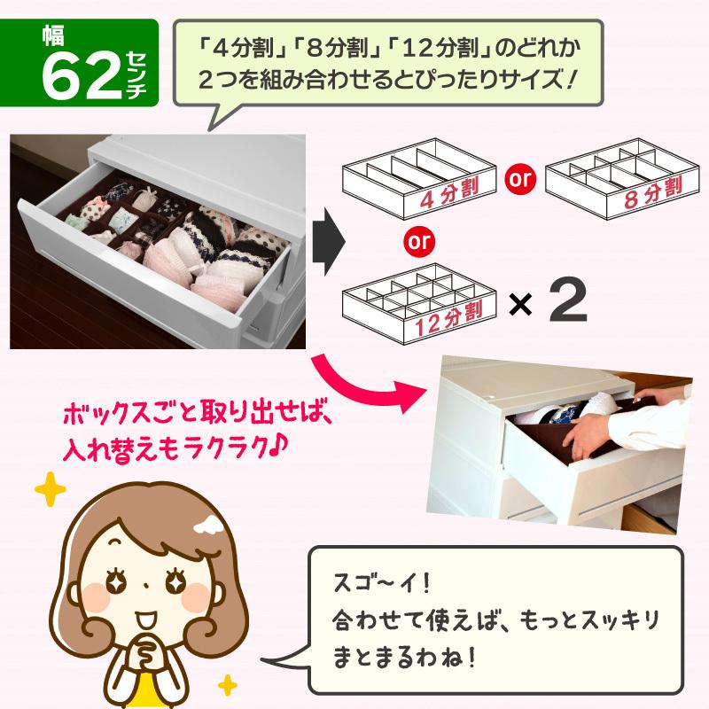 伸和（SHINWA） 4個セット 衣装ケース 引き出し収納ケース 仕切り
