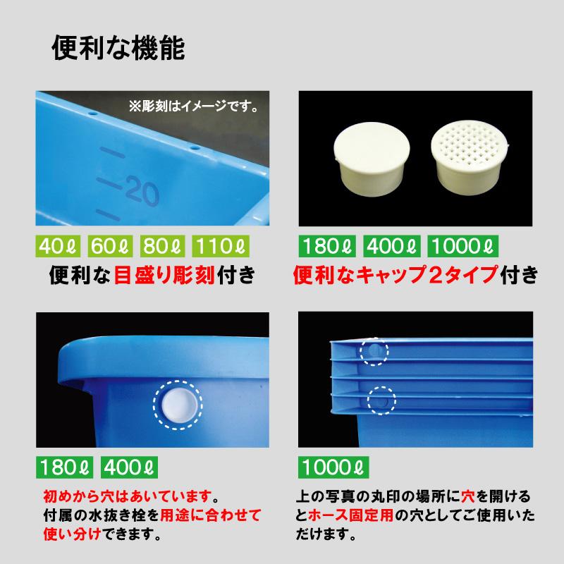 【代引き不可／時間指定不可】大型トロ舟 角型 1000L たらい 水槽 プール 屋台 金魚すくい プラスチック 左官 ビオトープ キヴォトス1000｜livewell｜03