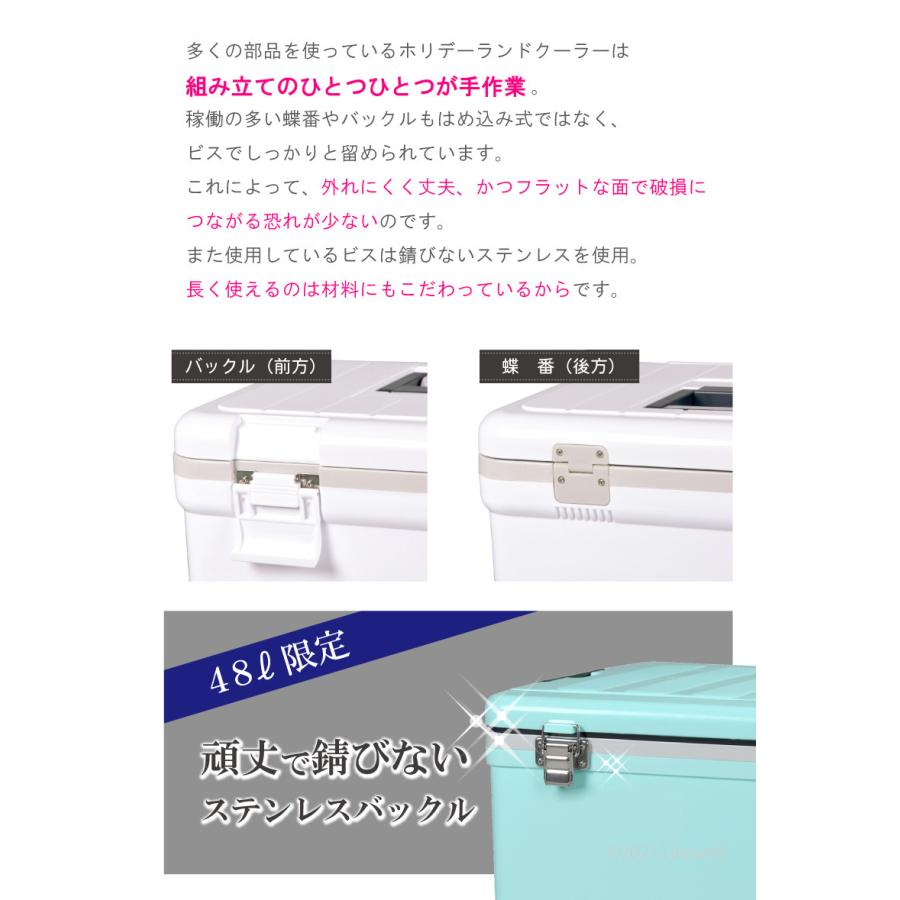 クーラーボックス 大型 保冷力 釣り おしゃれ 部活 保冷バッグ お弁当 キャンプ用品 キャスター付き 33L ホリデーランドクーラー33H｜livewell｜09