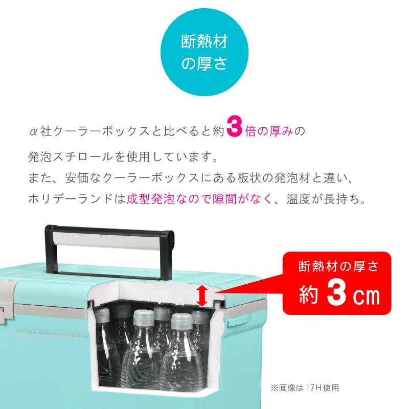 【B級品】クーラーボックス 小型 保冷力 釣り おしゃれ 部活 17L ホリデーランドクーラー17H｜livewell｜10