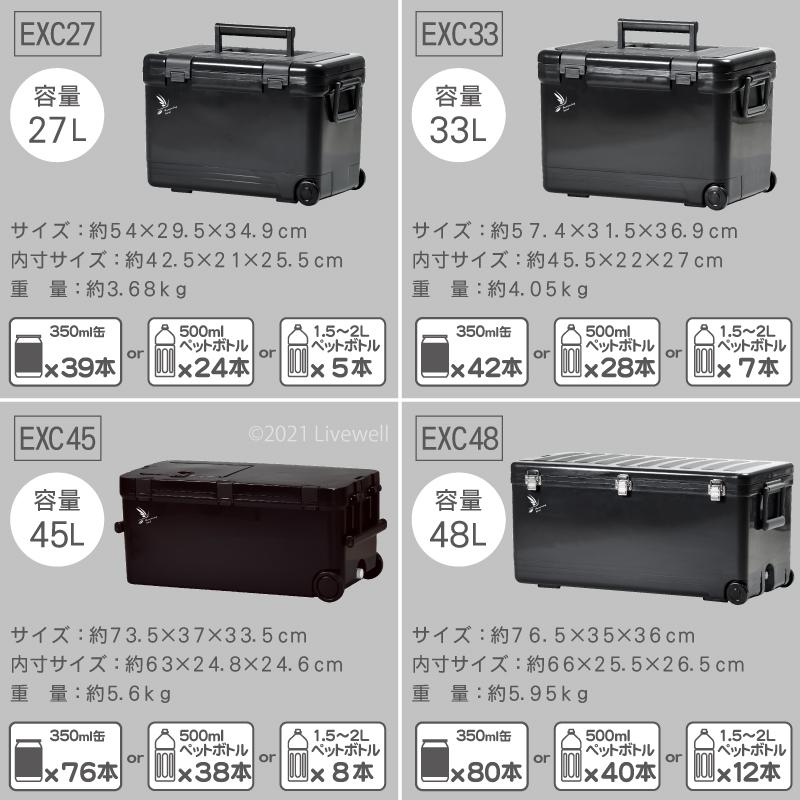Livewell クーラーボックス 45L 大型 保冷力 釣り 保温 おしゃれ
