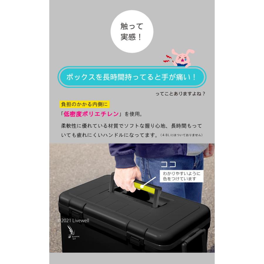 クーラーボックス 48L 大型 保冷力 釣り 保温 おしゃれ 保冷バッグ キャンプ キャスター ハミングバードEXC48 ホリデーランドクーラー｜livewell｜12