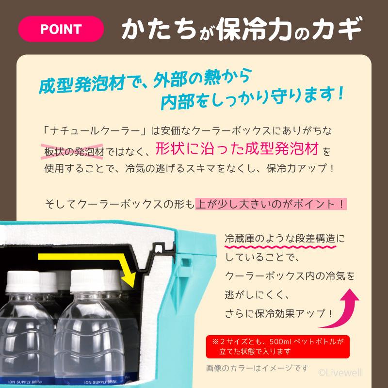 クーラーボックス 小型 保冷力 おしゃれ かわいい 保冷バッグ お弁当 キャンプ用品 コンパクト 部活 釣り ナチュールクーラー15L｜livewell｜13