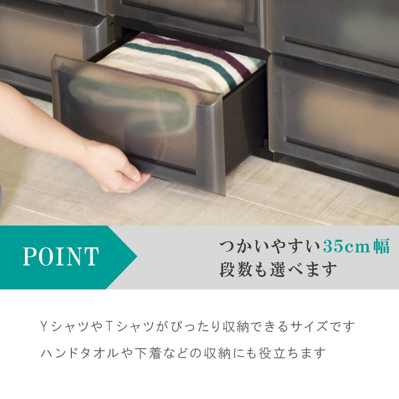 伸和（SHINWA） 衣装ケース 収納ケース プラスチック 引き出し 4段