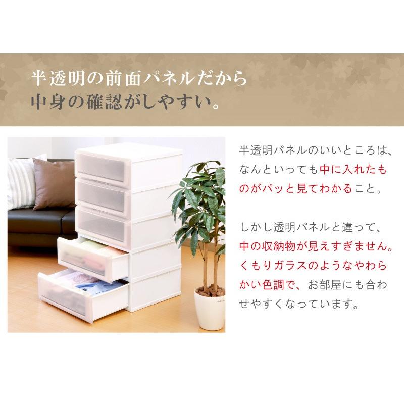 衣装ケース 収納ケース プラスチック 引き出し 5段 クリアチェストC620-5 押入れ収納 衣替え 収納ボックス クローゼット  おしゃれ_3