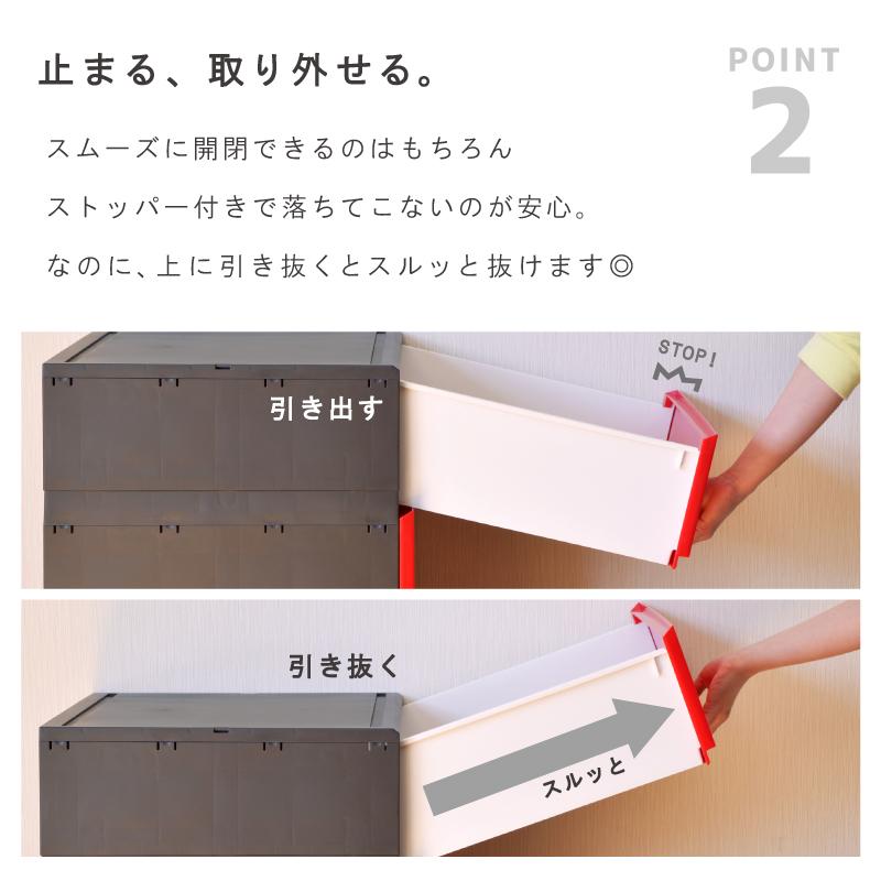 衣装ケース 収納ケース プラスチック 引き出し チェスト 4段 リップス524 押入れ収納 衣替え 収納ボックス クローゼット おしゃれ｜livewell｜15