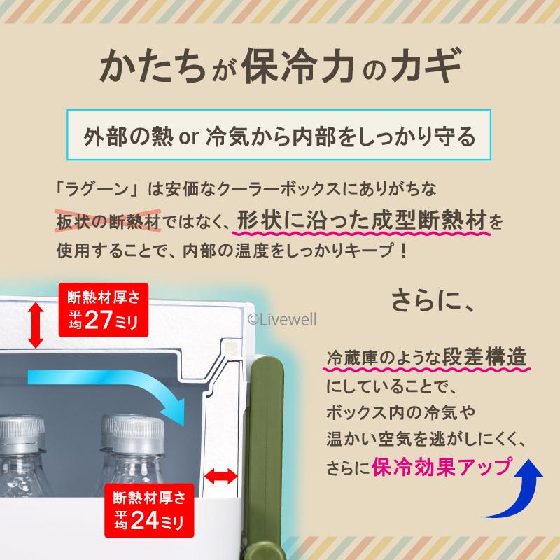クーラーボックス 大型 保冷 保温 保冷バッグ キャンプ レジャー 45L 釣り おしゃれ キャスター付き 水抜栓付き 小窓 投入口付き 日本製 ラグーン45 | Livewell | 09