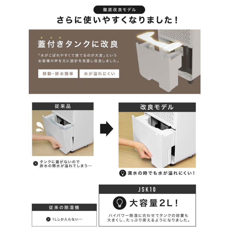 コンプレッサー式 除湿機 除湿器 湿気対策 乾燥機 空気清浄 マイナスイオン コンパクト 結露 梅雨 部屋干し 室内干し カビ対策 洗濯物｜livhouse｜17