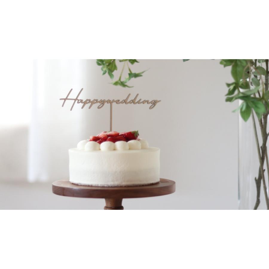 ケーキトッパー 結婚式 ウェディング 木製 3種類 : Fete special