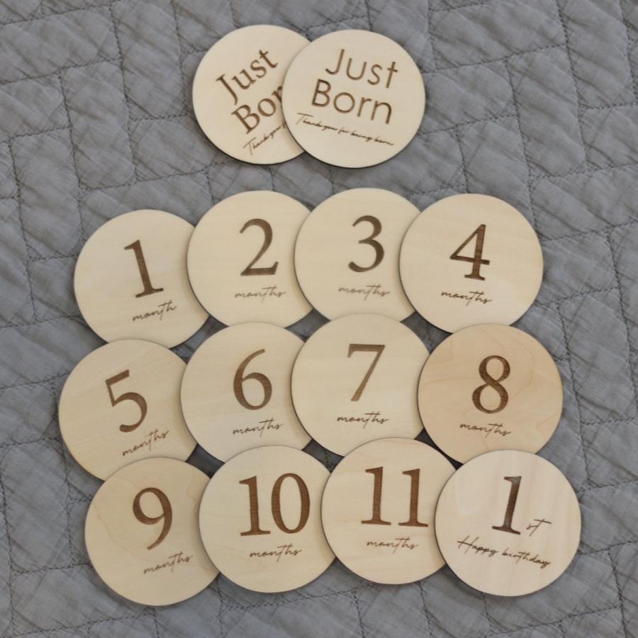 マンスリーカード ミニ 13枚セット 7cm ましかく 丸 真四角 ベビー