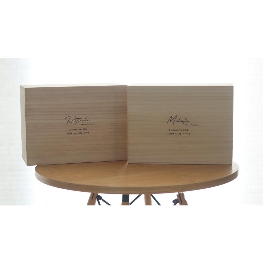 【名入れオーダー】【New包装】 メモリアルボックス 大容量サイズ 桐箱 出生 誕生日 身長 体重 時間